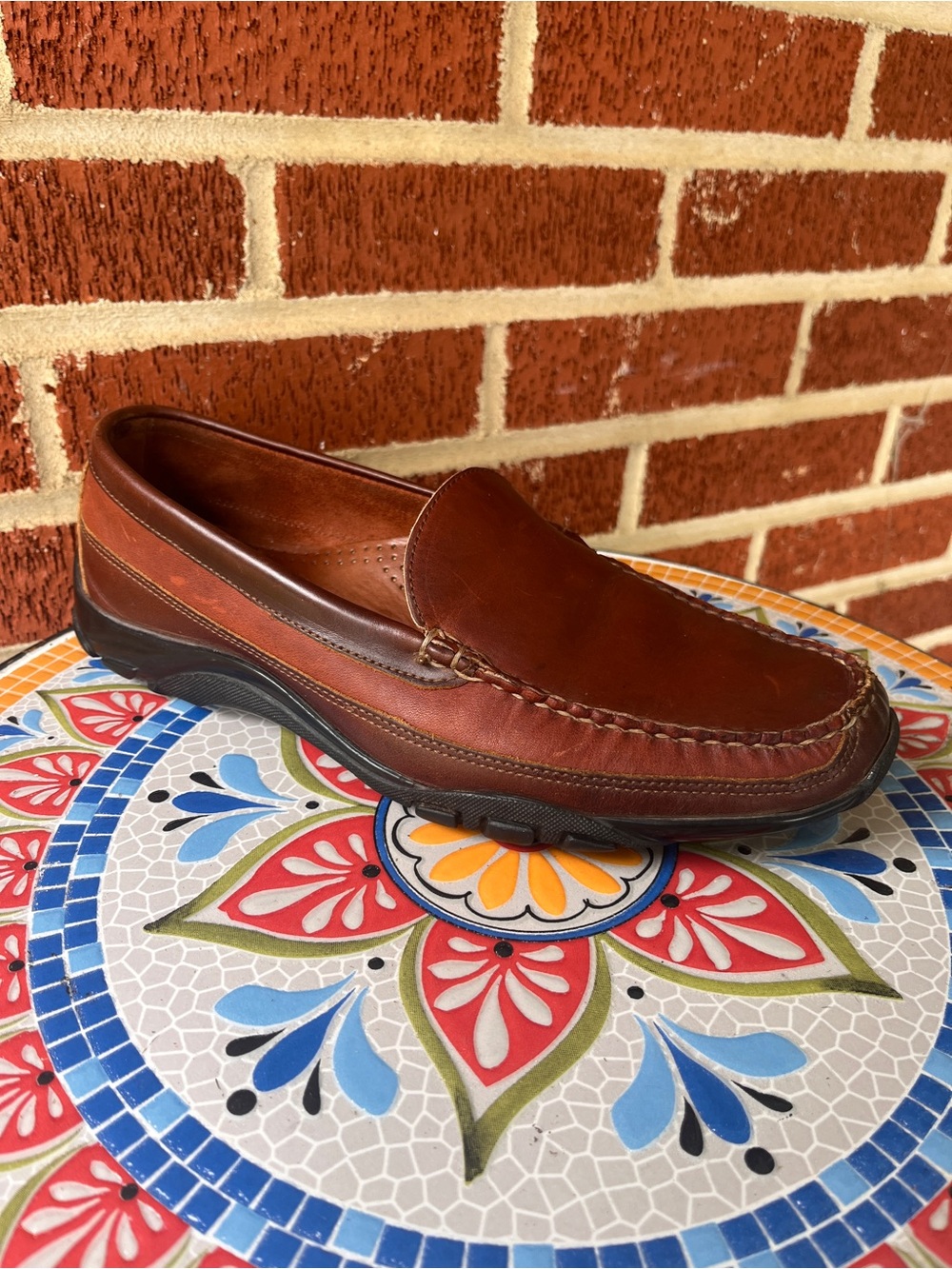 Allen Edmonds Boulder Venetian Men's US 9 E Wide Driving Loafers Brown Leather